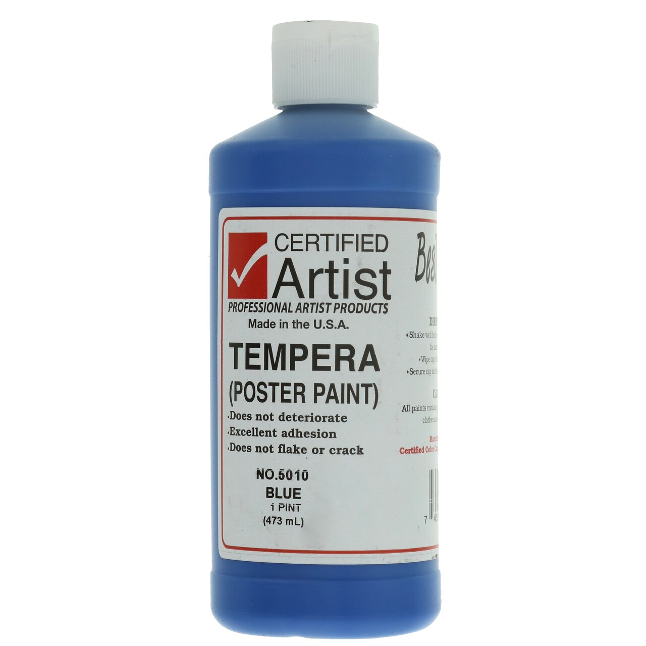 BesTemp Tempera Paint, 16 oz. Bottle, Regular Colors, Blue